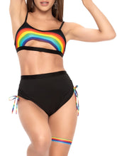 Rainbow Keyhole 3-piece Festival Outfit Set Bodysuit PRIDE MODE