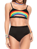 Rainbow Keyhole 3-piece Festival Outfit Set Bodysuit PRIDE MODE