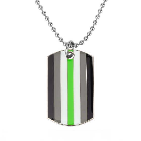 Agender Pride Dog Tag Necklace Necklaces PRIDE MODE