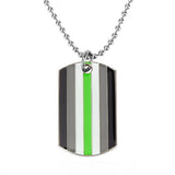 Agender Pride Dog Tag Necklace Necklaces PRIDE MODE