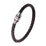 Asexual Pride Leather Rope Bracelet