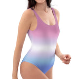 Bigender Pride Ombre Open-back Swimsuit