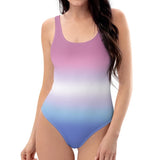 Bigender Pride Ombre Open-back Swimsuit
