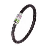 Genderqueer Pride Leather Rope Bracelet