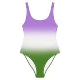 Genderqueer Pride Ombre Open-back Swimsuit