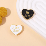 He / Him Pronouns Heart Enamel Pin