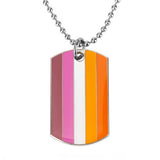 Lesbian Pride Dog Tag Necklace Necklaces PRIDE MODE