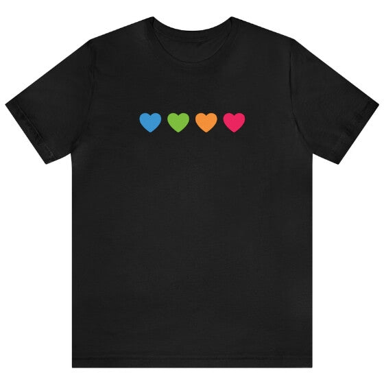 Panromantic Hearts Tee Tees PRIDE MODE