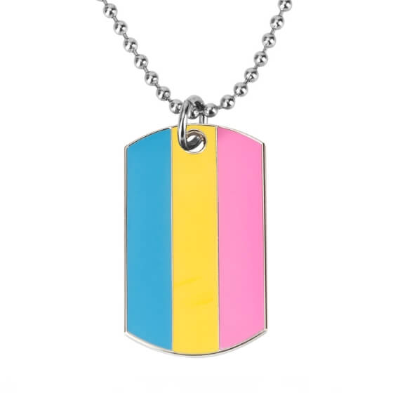 Pansexual Pride Dog Tag Necklace Necklaces PRIDE MODE