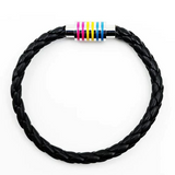 Pansexual Pride Leather Rope Bracelet