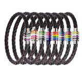 Aromantic Pride Leather Rope Bracelet