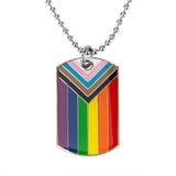 Progress Pride Dog Tag Necklace Necklaces PRIDE MODE