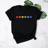 Rainbow Hearts Tee Tees PRIDE MODE