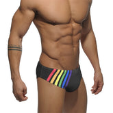 Rainbow Stripe Swim Briefs Swim Briefs PRIDE MODE