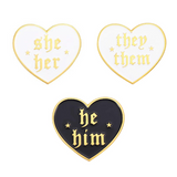 They / Them Pronouns Heart Enamel Pin