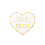 They / Them Pronouns Heart Enamel Pin