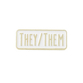 They / Them Pronouns Rectangle Enamel Pin
