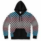 Transgender Pride Black Contrast Checkered Pullover Hoodie Fashion Hoodie - AOP PRIDE MODE