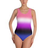 Genderfluid Pride Ombre Open-back Swimsuit