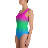 Polysexual Pride Ombre Open-back Swimsuit  PRIDE MODE