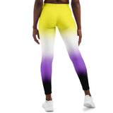 Non-binary Pride Ombre Leggings Leggings - AOP PRIDE MODE