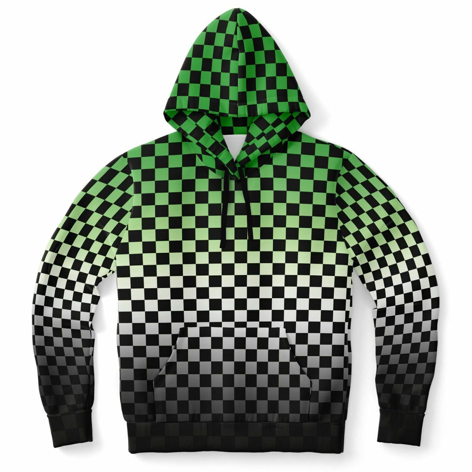 Aromantic Pride Black Checkered Pullover Hoodie Pullover Hoodie PRIDE MODE