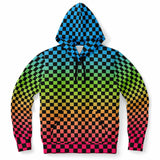 Panromantic Pride Black Checkered Pullover Hoodie