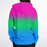 Polysexual Pride Ombre Full-Zip Hoodie Fashion Zip-Up Hoodie - AOP PRIDE MODE