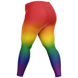 Rainbow Ombre Pride High-Waist Plus Leggings Plus Size Legging - AOP PRIDE MODE