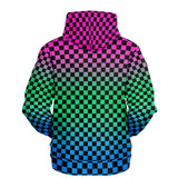 Polysexual Pride Black Checkered Pullover Hoodie