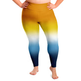 Aroace Pride Ombre High-Waist Plus Leggings Plus Size Legging - AOP PRIDE MODE