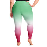 Abrosexual Pride Ombre High-Waist Plus Leggings Plus Size Legging - AOP PRIDE MODE