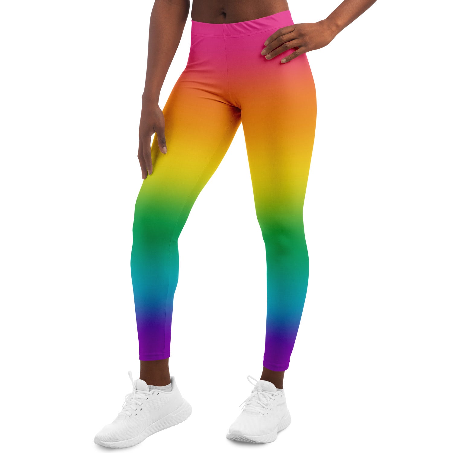 Bright Rainbow Ombre Pride Leggings - XS