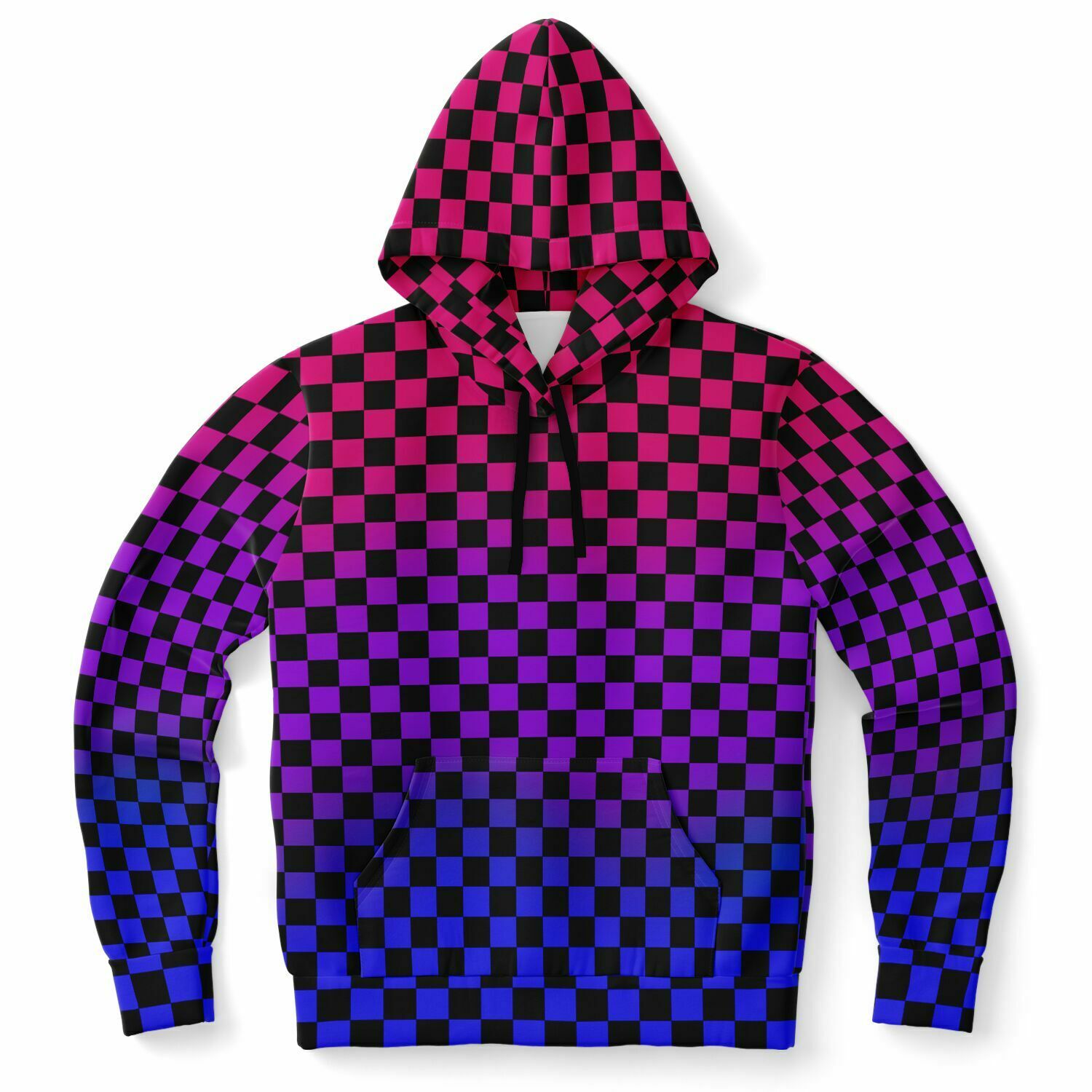 Bisexual Pride Black Checkered Pullover Hoodie Fashion Hoodie - AOP PRIDE MODE