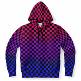 Bisexual Pride Black Checkered Pullover Hoodie Fashion Hoodie - AOP PRIDE MODE