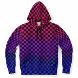 Bisexual Pride Black Checkered Pullover Hoodie Fashion Hoodie - AOP PRIDE MODE