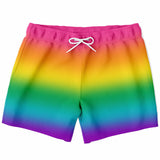 Bright Rainbow Ombre Pride Swim Shorts