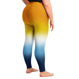Aroace Pride Ombre High-Waist Plus Leggings Plus Size Legging - AOP PRIDE MODE