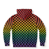 Rainbow Pride Black Checkered Pullover Hoodie Fashion Hoodie - AOP PRIDE MODE