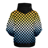 Aroace Pride Black Contrast Checkered Pullover Hoodie Pullover Hoodie PRIDE MODE
