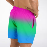 Polysexual Pride Ombre Swim Shorts Swim Trunks Men - AOP PRIDE MODE