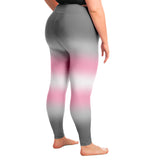 Demigirl Pride Ombre High-Waist Plus Leggings Plus Size Legging - AOP PRIDE MODE