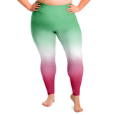 Abrosexual Pride Ombre High-Waist Plus Leggings Plus Size Legging - AOP PRIDE MODE