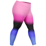 Omnisexual Pride Ombre High-Waist Plus Leggings Plus Size Legging - AOP PRIDE MODE