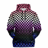 Genderfluid Pride Black Checkered Pullover Hoodie Fashion Hoodie - AOP PRIDE MODE