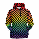 Rainbow Pride Black Checkered Pullover Hoodie Fashion Hoodie - AOP PRIDE MODE