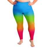 Panromantic Pride Ombre High-Waist Plus Leggings Plus Size Legging - AOP PRIDE MODE