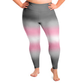 Demigirl Pride Ombre High-Waist Plus Leggings Plus Size Legging - AOP PRIDE MODE
