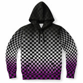 Asexual Pride Black Checkered Pullover Hoodie Fashion Hoodie - AOP PRIDE MODE