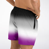 Asexual Pride Ombre Swim Shorts 2 Swim Trunks Men - AOP PRIDE MODE
